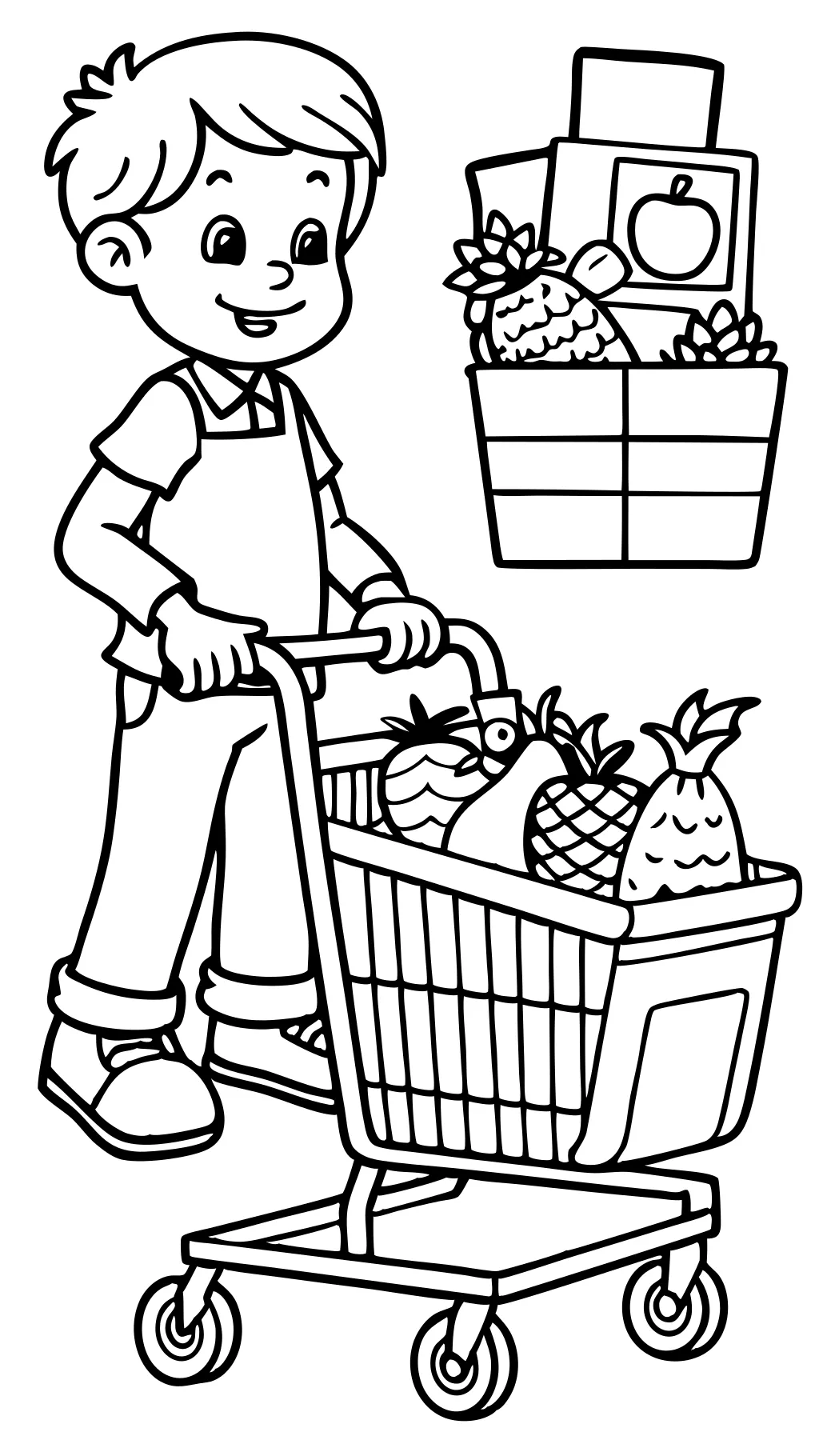 grocery shopping coloring pages